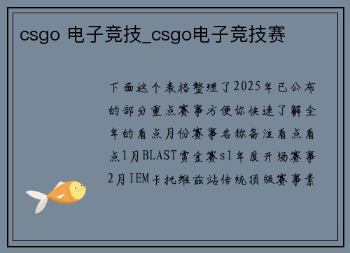 csgo 电子竞技_csgo电子竞技赛